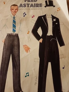 Fred ASTAIRE MARILYN HENRY PAPER DOLL SHEET RARE TUXEDO BLACK TIE & TAILS 8X10 - Picture 1 of 9