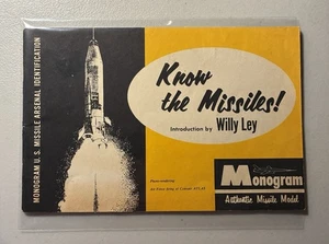 Willy Ley Know the Missiles! 1958 Missile Arsenal ID *RARE* GC - Picture 1 of 18
