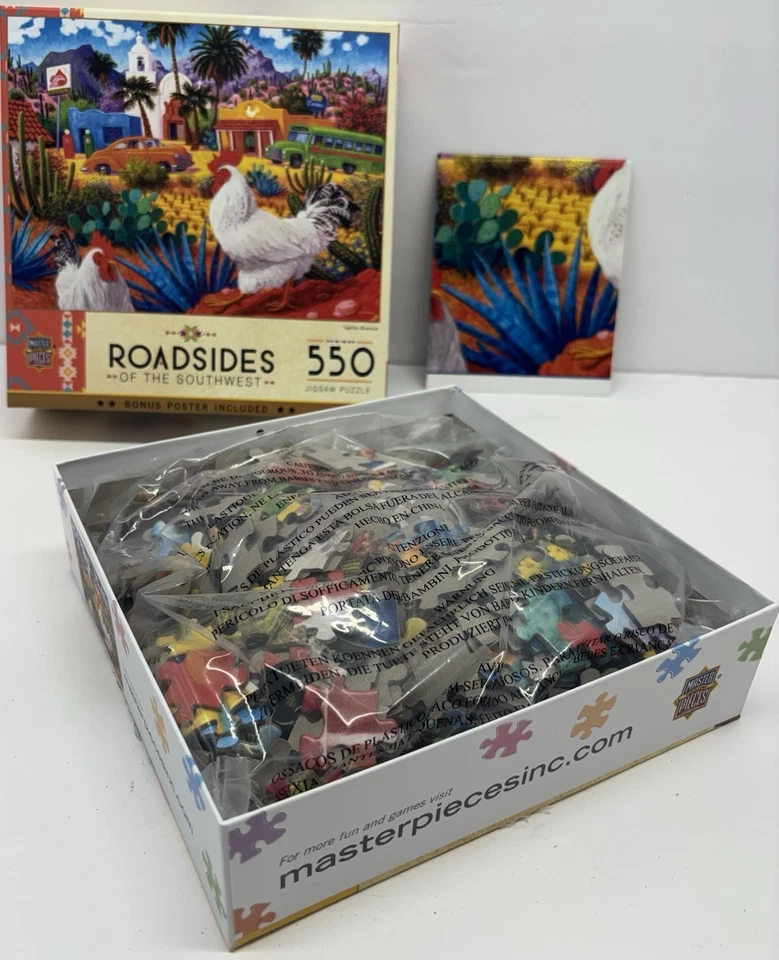 MasterPieces Roadsides of The Southwest Jigsaw Puzzle Gallos Blancos
