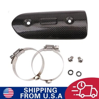 Protector de cubierta de protector térmico de tubo de escape de fibra de carbono de 146 mm para motocicleta universal Foto 1 de 4