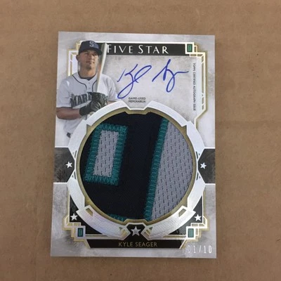 2018 Topps Five Star Autographs Silver Rainbow Kyle Seager Jumbo Patch Auto /10 - Image 1 of 2
