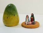 Vintage 1990's Handpainted Miniature El Salvador Holy Family Nativity w/Cover
