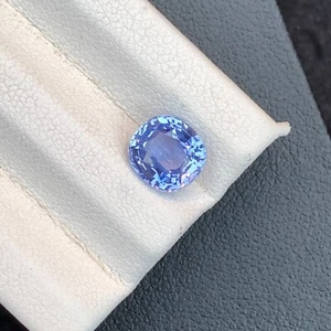 Natural 2.38 Carat Blue Sapphire AIG Certified Faceted Cushion For Fine Jewelry - Picture 1 of 3