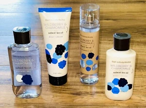 🫐4-Pc Bath & Body Works Wildberry Chamomile Body Mist Lotion & Cream Shower Gel - Picture 1 of 1