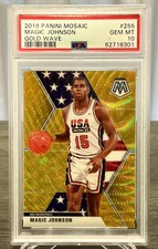 2019 Panini Mosaic Magic Johnson Gold Wave Prizm #255 / PSA 10 - POP 12