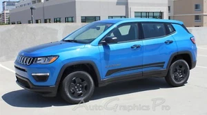 3M Vinyl Graphic Door COURSE Rocker Stripes Decals for 2017-2025 Jeep Compass - Picture 1 of 9