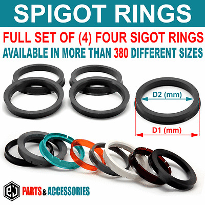 Spigot Rings SET OF 4 Alloy Wheel Hub Centric Spacer Size To Choose 380 All Cars • 5.52€