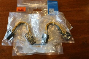 6 pin to 8 pin PCIE Power Converter Cable for GPU Video Card PCI PCI-E 2pk  USED - Picture 1 of 2