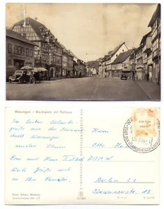 103377 - Wasungen - Marktplatz mit Rathaus - Echtfoto - Ansichtskarte, gelaufen - Bild 1 von 1