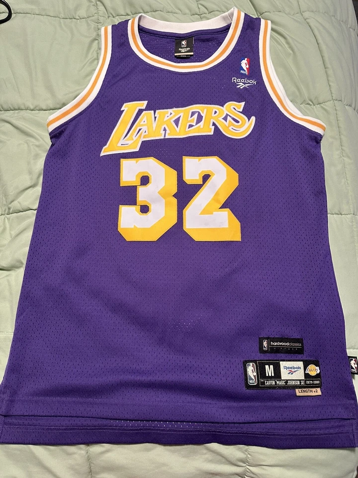 Camiseta cosida Magic Johnson Reebok Lakers Hardwood Classics longitud M +2 Foto 1 de 4