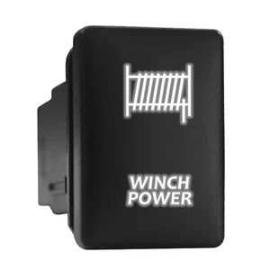 WINCH POWER White Backlit Switch Short Push Button 1.28"x 0.87" (Fit: Toyota) - Picture 1 of 6