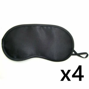 4x Schwarz Reise Schlaf Ruhe Relax Augenmaske Masken Augenmaske Augenbinde Patch - Bild 1 von 4