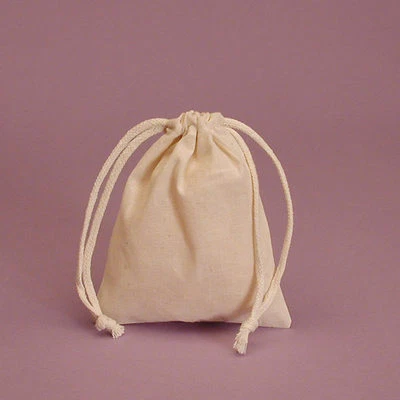 Muslin Bags Drawstring Unbleached Natural Cotton Pouches Gift Bags Wedding Favor - Image 1 of 4