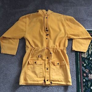 Vintage Yellow Denim Jacket L/XL Yellow Mustard Button Front Hoodie Unisex VTG