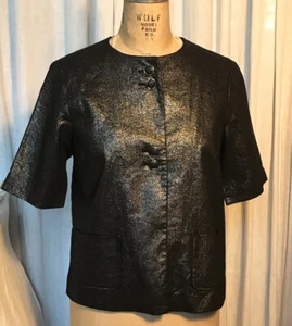 Kenar Womens 3/4 Sleeve Metallic/Linen blend Jacket Sz 6 NWT - Picture 1 of 11