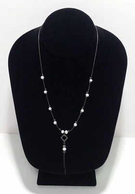 Sterling Silver 925 Pearl 10 Station Necklace Signed *KAI* 17" Not Scrap - Image 1 of 4