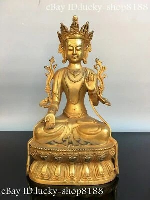 China Tíbet Budismo Cobre Dorado Blanco Tara Espíritu de Compasión Diosa Estatua Foto 1 de 4