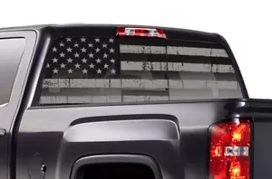 Window Wrap Vision Graphics Decal for GMC Sierra Chevy Silverado 14-17 SUBDUED - Picture 1 of 1