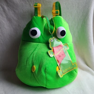 Kids Frog Plush Sleeping Bag Backpack Pillow Camping Sleepover 56" x 28" New     - Image 1 of 4