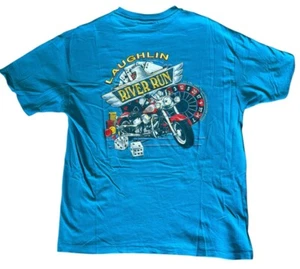 Vintage 90’s Single Stitch Harley Davidson River Run T-Shirt XL Blue - Picture 1 of 4