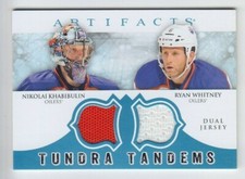 2012-13 UD ARTIFACTS KHABIBULIN WHITNEY JERSEY DUAL GAME USED TUNDRA TANDEM Oile