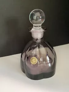 VNTG Italy Cristallo Al Piombo 24% Leaded Crystal Perfume Bottle 6” Tall Purple - Bild 1 von 7