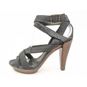 Lanvin Ete 2011 Black Strappy Leather Open Toe Heeled Sandals Womens 6 / 37 - Picture 1 of 9