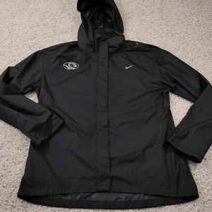 Missouri Tigers Jacket Womens Large Black Nike Mizzou Hoodie Snap Windbreaker A2 - Picture 1 of 11