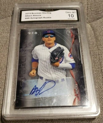2014 Bowman Sterling Albert Almora RC Auto Graded GMA Gem MT 10 Chicago Cubs - Image 1 of 4