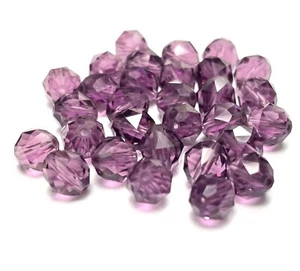 5000 Swarovski Elements Crystal 6mm Faceted Amethyst Round Sphere Beads 30 Pcs - Picture 1 of 1