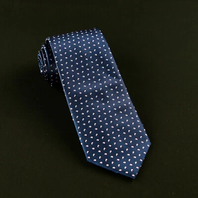 Corbata de cachemira azul y rosa de 3,5" de ancho con estampado de 9 cm moda italiana Foto 1 de 3