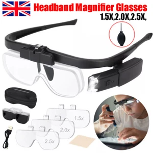 450% Magnifier Glasses With Led Light Magnifying Glasses Loupes Reading Sewing - Picture 1 of 15