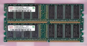 1GB 2x512MB PC3200 HYNIX DDR-400 Ram Memory Kit HYMD564646CP8J-D43 AA-T DDR1 CL3 - Picture 1 of 2