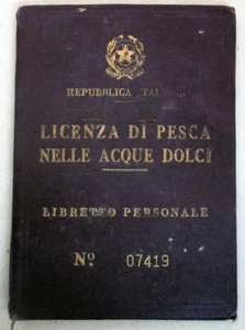 Süßwasserfischerschein Italienische Republik 1952 Cremona - Bild 1 von 8
