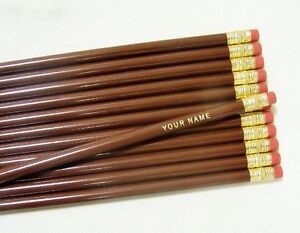 24 Round "Brown" Personalized Pencils