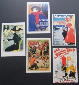 5 De colección. Postales francesas EDICIONES NUGERON+HAZAN arte de Toulouse-Lautrec/Péan/Verde - Imagen 1 de 2