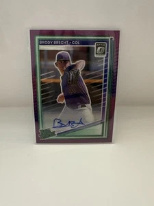 2025 Panini Donruss Optic Baseball Brody Brecht Rated Prospect Purple Auto /49 - Picture 1 of 1