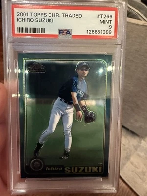 2001 TOPPS CHROME TRADED #T266 ICHIRO SUZUKI ROOKIE RC PSA 9 - Image 1 of 2