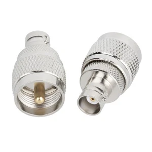 2pcs BNC Female to UHF Male Coax Cable Connector Repair For PL-259 Converter - Zdjęcie 1 z 14