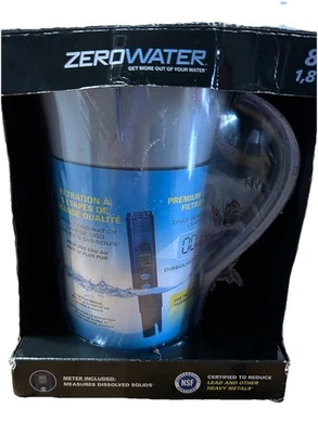 NEW-Zero Water 8 Cup Round Ready Pour Filter Pitcher   (ZR-0810G) - Image 1 of 4