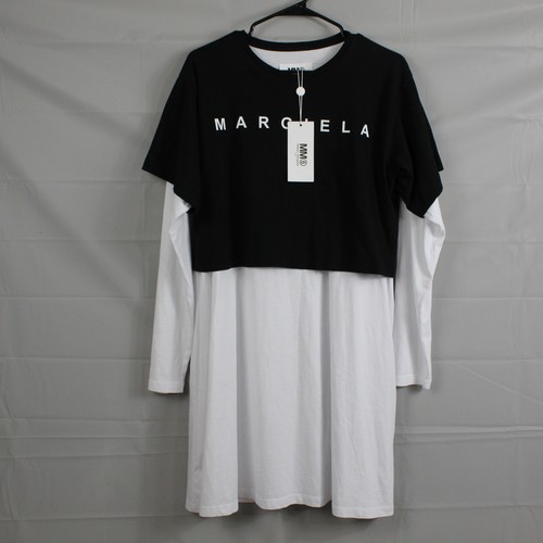 Abito Camicia Maison Margiela Bambina 14Y Nero Manica Lunga Strati Logo MM6