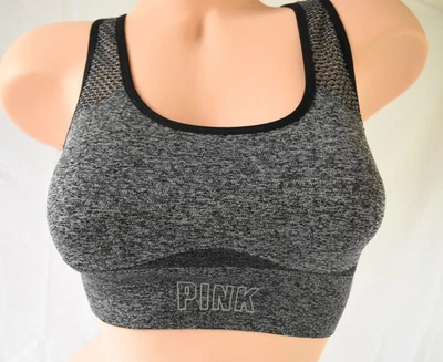 Victoria's Secret XSMALL *PINK* ACTIVE SEAMLESS SPORTS BRA *Charcoal Grey* - Image 1 of 4