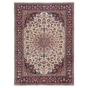Kashmar  343x274 cm Handgeknüpfter Perserteppich Orient Wolle Carpet Rug Beige - Picture 1 of 11