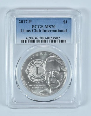 2017-P Lions Club Commemorative Dollar MS70 PCGS Blue Label *4023 - Image 1 of 4