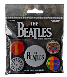 BEATLES albums/logos/black 2014 BUTTON BADGE PACK (5) official merch SEALED - Picture 1 of 1