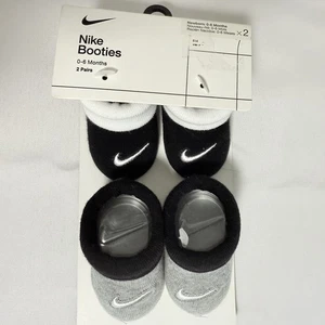 NEW 2 PAIRS PACK NIKE NEWBORN INFANT BOOTIES 0-6 MONTHS COTTON / POLYESTER - Picture 1 of 5