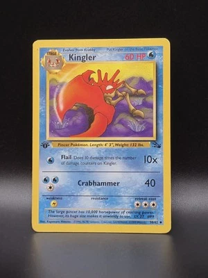 First Edition Kingler 38/62 Fossil Uncommon Pokémon TCG 1999 Wizards - Image 1 of 2