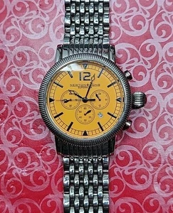 Rare Unique Newton-Sons Supernova 44mm Chronograph Quartz Watch QS 204 046 SS - Picture 1 of 22
