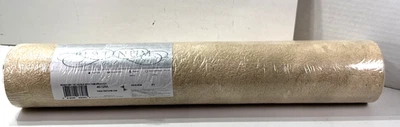 Vtg Vymura Beige Green Faux Textured Thick Vinyl Wallpaper Roll Platinum 40-126A - Image 1 of 4