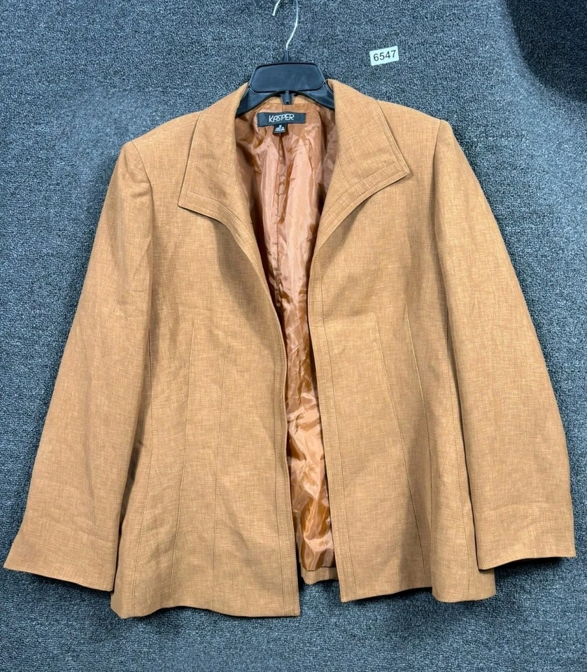 Kasper Open Front Blazer Jacket Womens Size 18  Brown Casual Career - Image 1 of 4